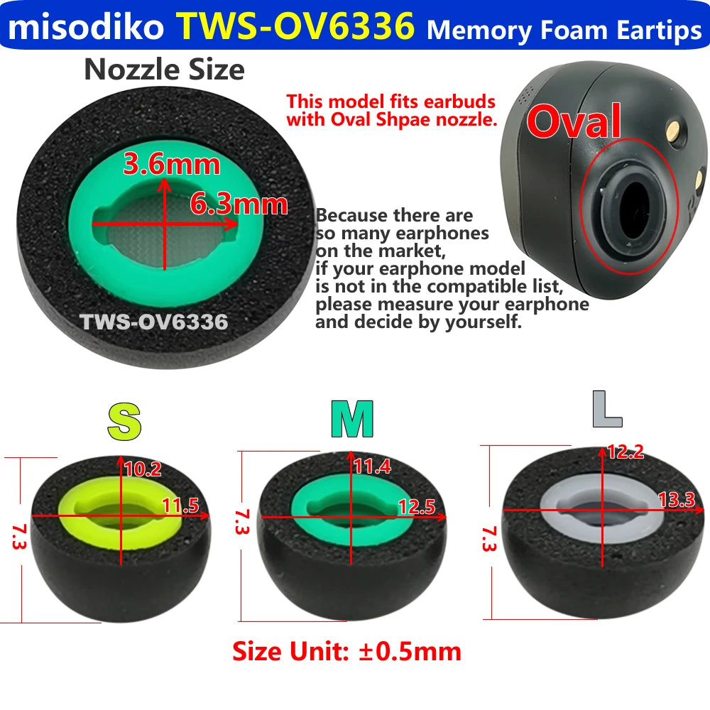 Upgraded Oval Memory Foam Eartips Replacement for Samsung Galaxy Buds Pro True Wireless Earbuds Ear Tips (3Pairs)