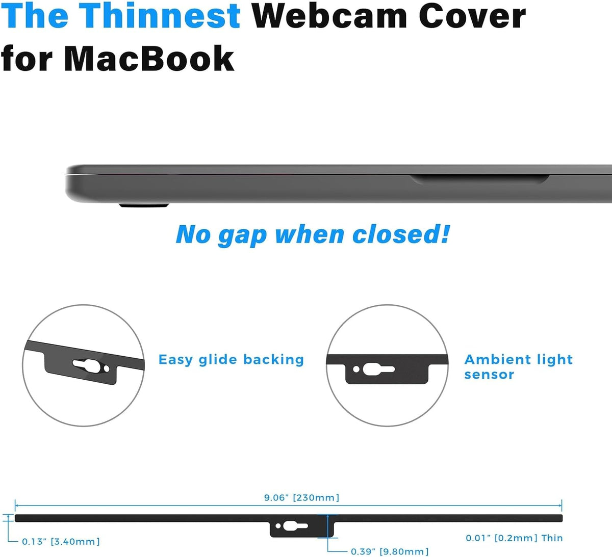 Laptop Webcam Cover Slide - Magnetic Privacy Slider & Webcam Privacy Cover - Ultra-Thin Design & Camera Blockers - Sleek Steel Construction