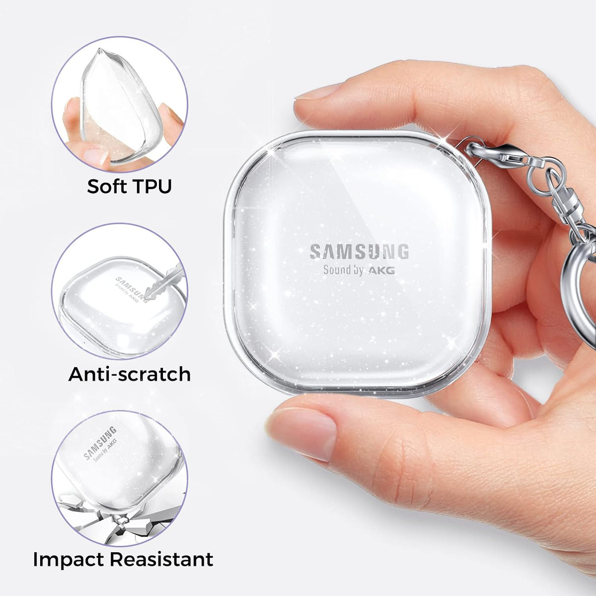 Transparent Case for Samsung Galaxy Buds FE Case/Buds 2 Pro Case