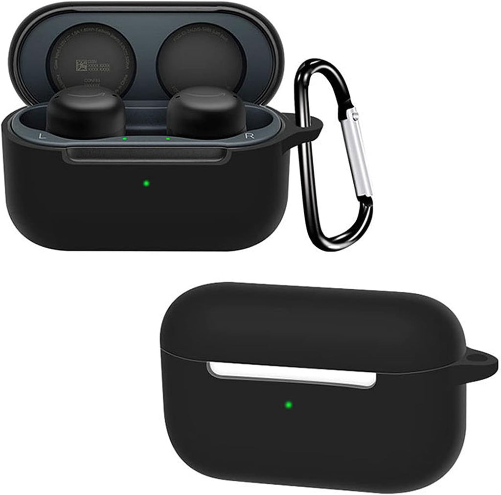 Compatible for Amazon Echo Buds 2 Wireless Earbuds Case with Keychain,Silicone Protective Cover Accessories Compatible with Amazon Echo Buds 2 Generation (Black)