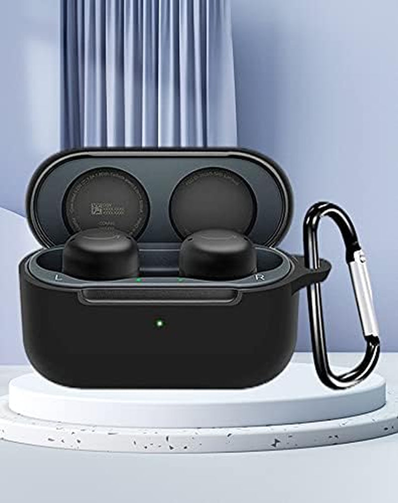 Compatible for Amazon Echo Buds 2 Wireless Earbuds Case with Keychain,Silicone Protective Cover Accessories Compatible with Amazon Echo Buds 2 Generation (Black)