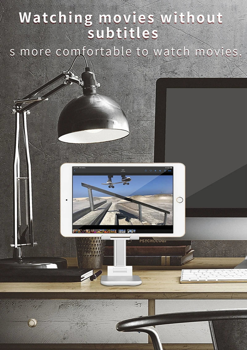 2021 Metal Desktop Tablet Holder Table Cell Foldable Extend Support Desk Mobile Phone Holder Stand for Iphone Ipad Adjustable