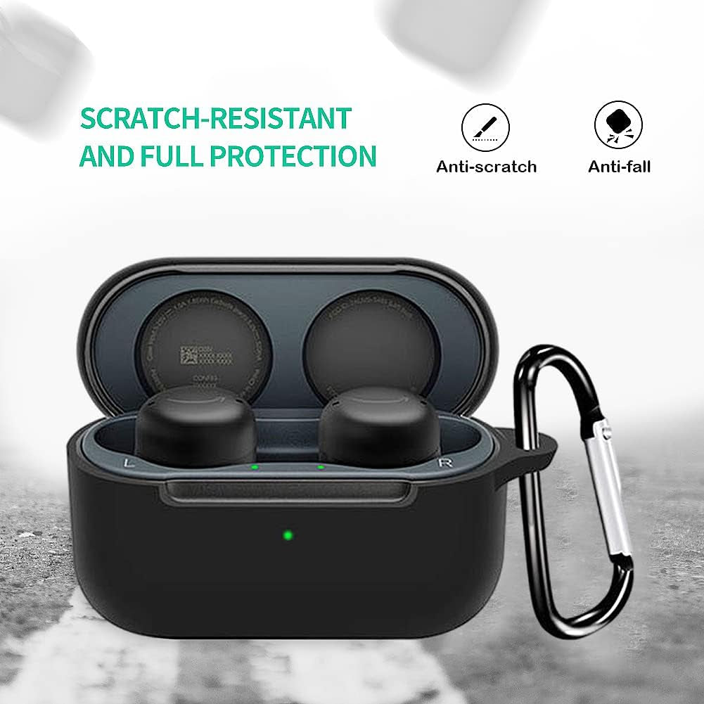 Compatible for Amazon Echo Buds 2 Wireless Earbuds Case with Keychain,Silicone Protective Cover Accessories Compatible with Amazon Echo Buds 2 Generation (Black)