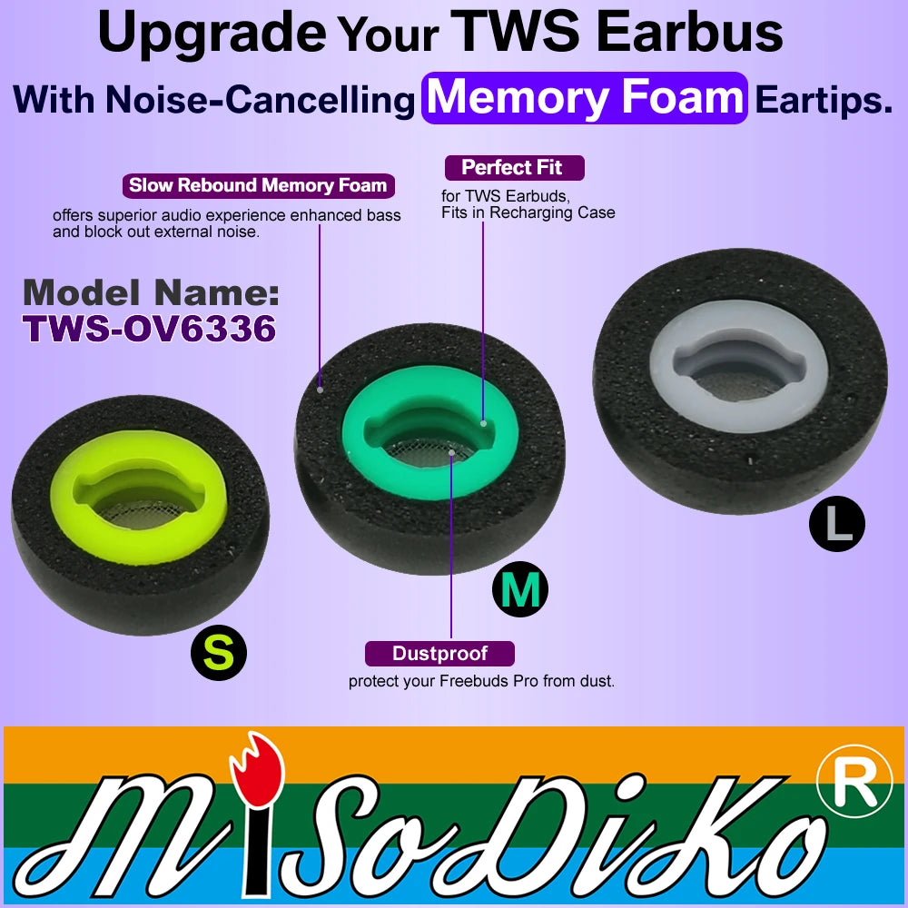 Upgraded Oval Memory Foam Eartips Replacement for Samsung Galaxy Buds Pro True Wireless Earbuds Ear Tips (3Pairs)